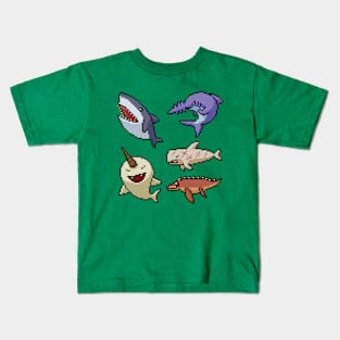 Pixel Monster Fish Kids T-Shirt